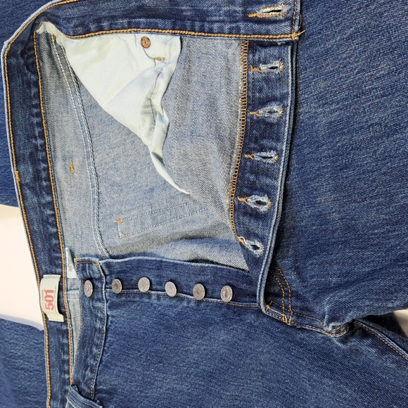 Levi's 501 Straight Leg Button Fly Blue Jeans Men's Size W41 L30 - Picture 4 of 16
